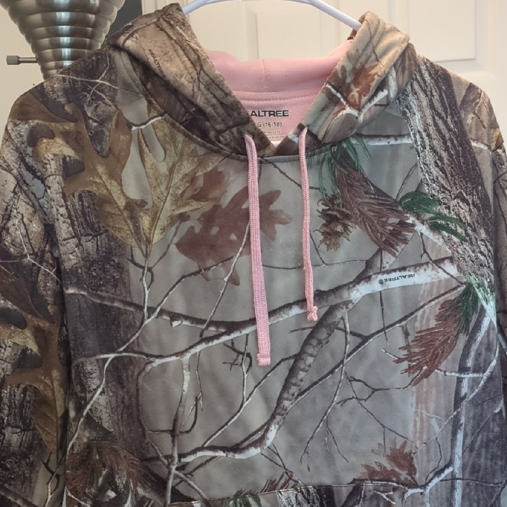 Realtree Camouflage Hoodie with Pink Highlights